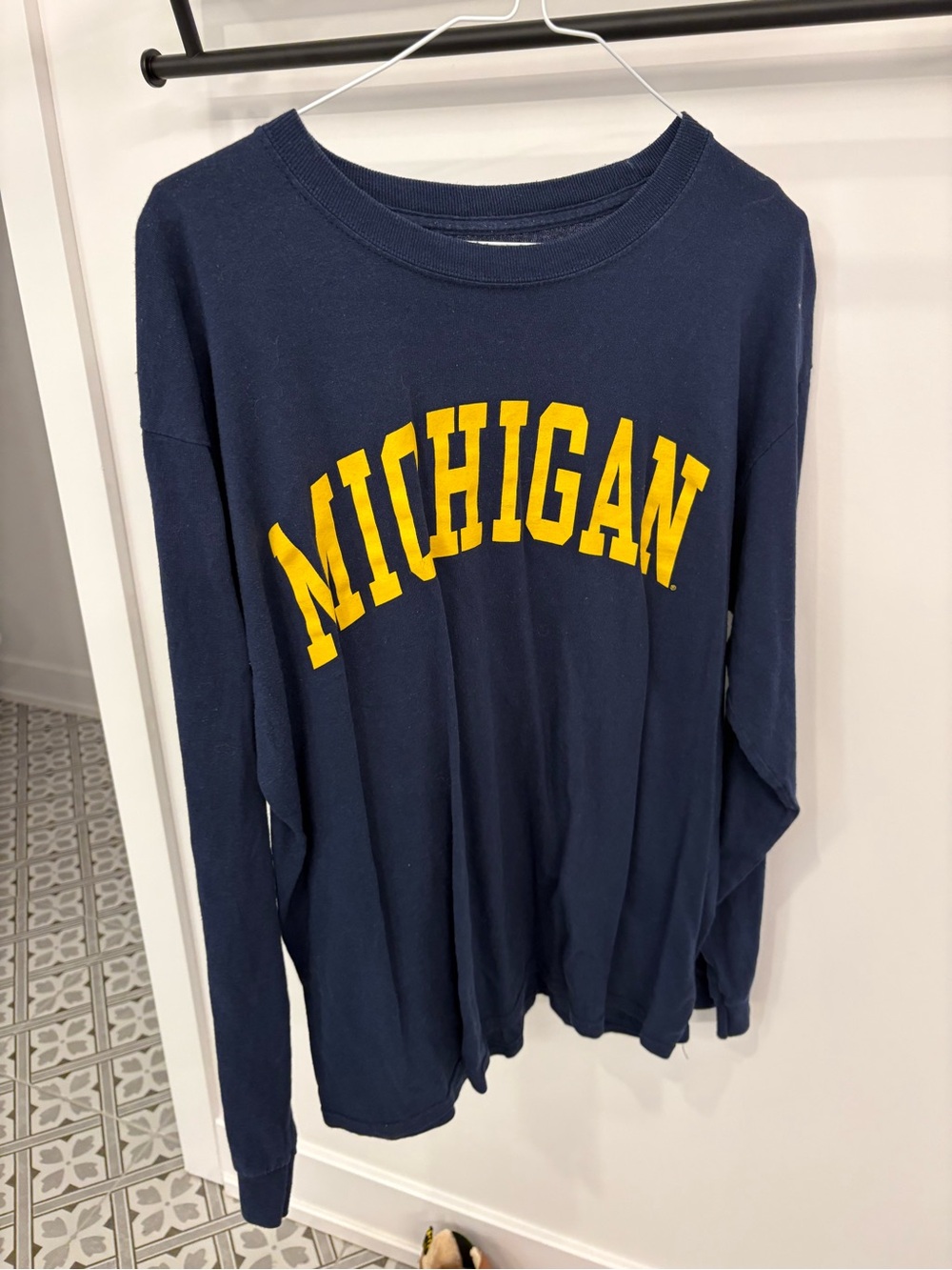 Michigan Navy Long-Sleeve College Tee